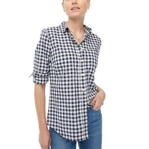 j. Crew Factory Women’s Gingham lightweight cotton shirt in signature fit Sz. M